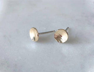 14K Gold-Filled and Silver Textured Dot Studs