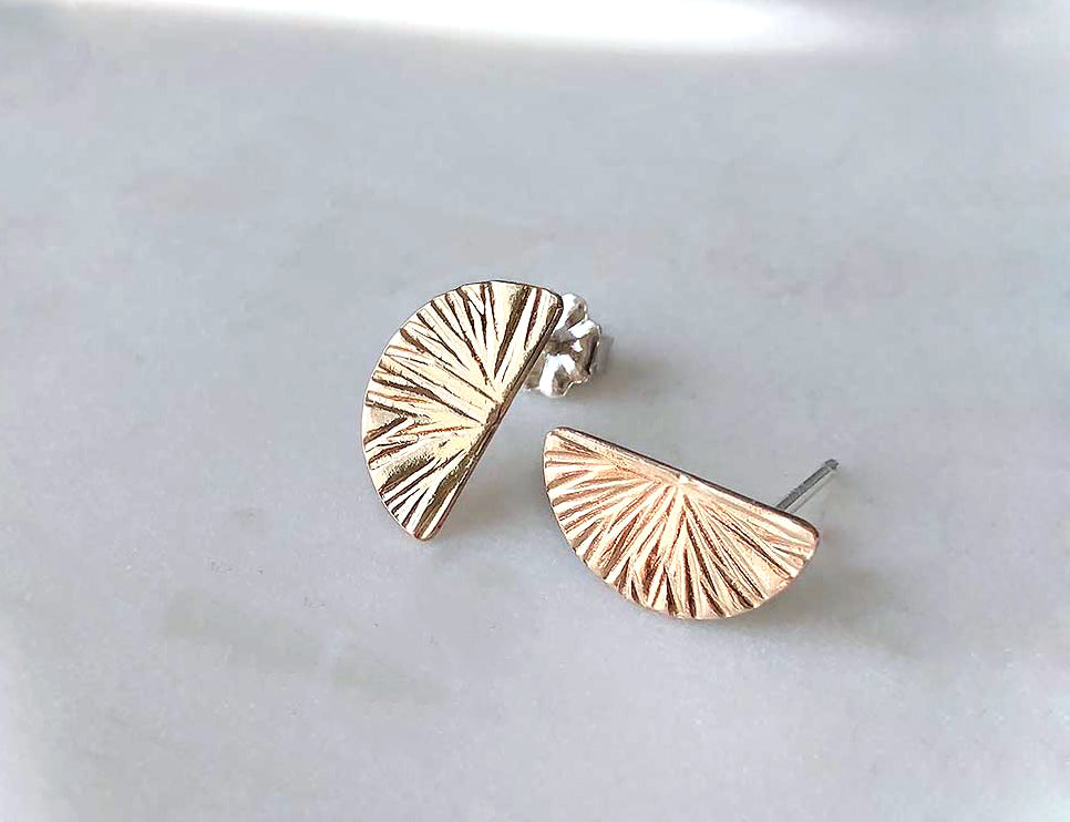 Strut Jewelry 14K Gold-Filled and Silver Half Moon Studs