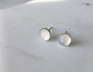 Strut Jewelry Silver Moonstone Studs