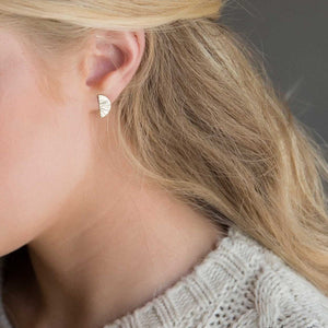 Strut Jewelry Sterling Silver Half Moon Studs