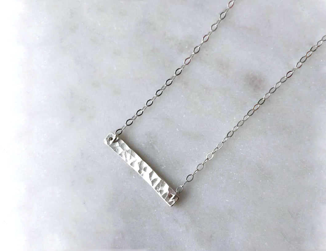 Strut Jewelry Sterling Silver Mini Bar Necklace