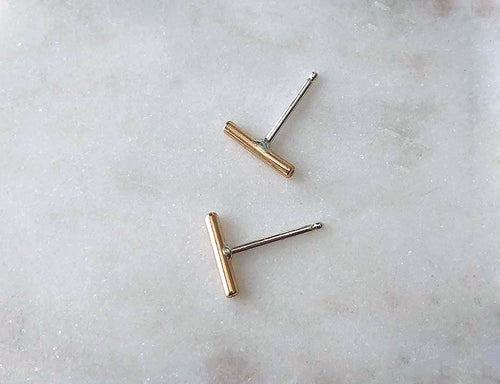 Strut Jewelry 14K Gold-Filled and Silver Stick Studs