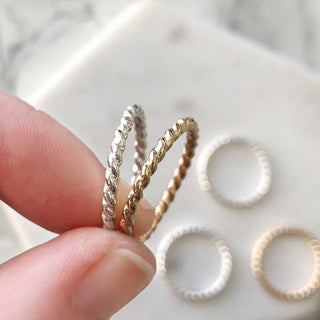 Sterling Silver Twist Single Stacking Bands