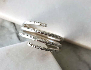 Strut Jewelry Sterling Silver Skinny Wrap Ring
