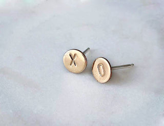 Strut Jewelry 14K Gold-Filled and Silver XO Studs