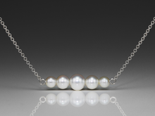 Load image into Gallery viewer, Surge Silver Pearl Sideways Pendant Small