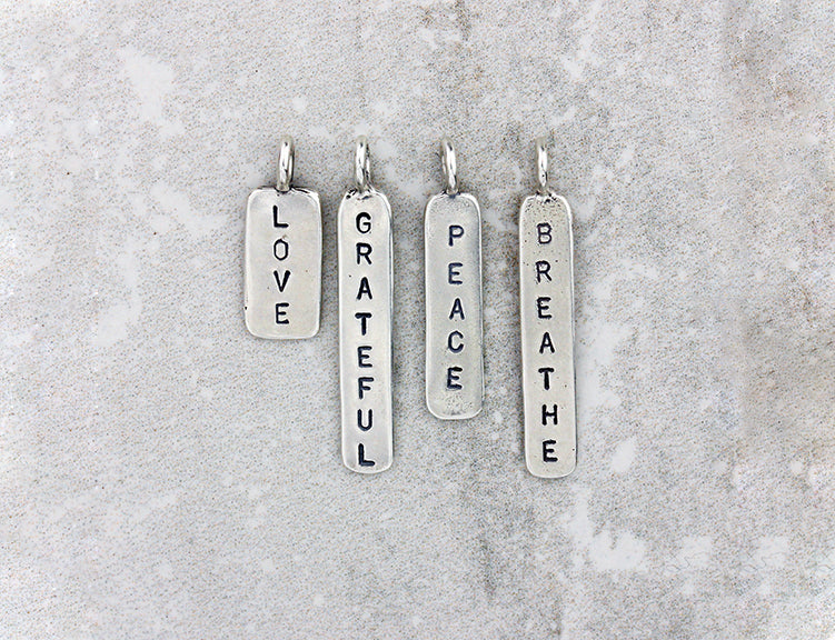 Marmalade Designs Sterling Silver Hand Stamped Word Tag Charms